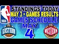 nba playoffs standings today may 3, 2024 | games results | games schedule may 4, 2024