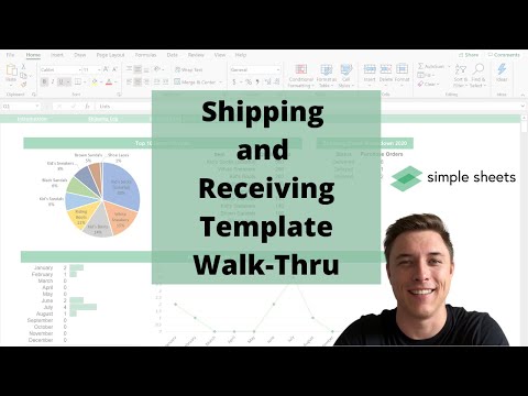 Part of a video titled Shipping and Receiving Excel Logistics Template Video Tutorial ...