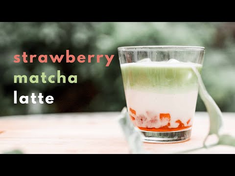 How To Make STRAWBERRY MATCHA LATTE | ASMR REAL SOUND