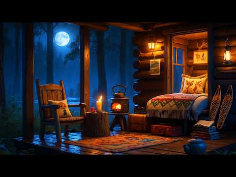 Heavy Rain and Thunder on a Cozy Cabin Porch – Sleep, Relax, Study