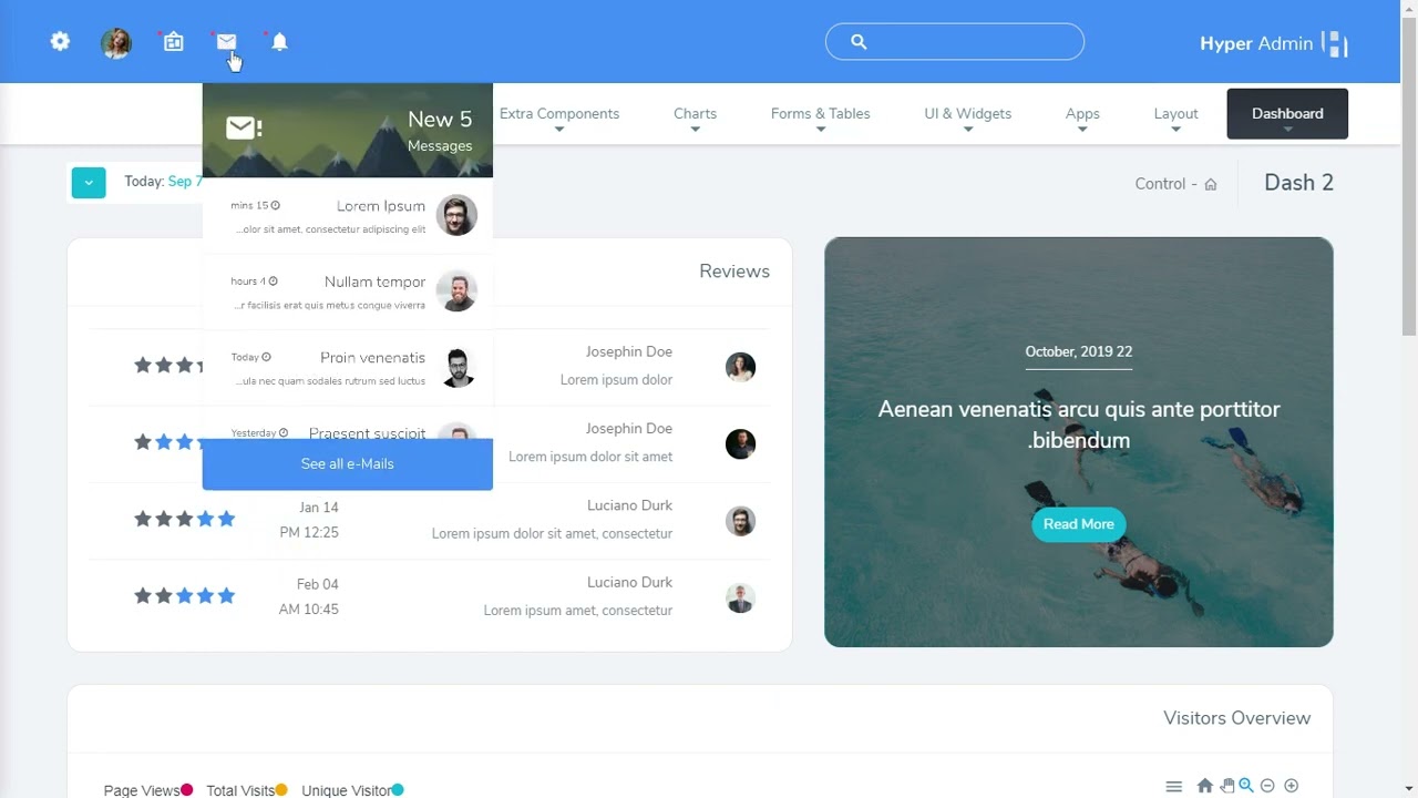 Hyper Bootstrap Admin Dashboard Templates with Light RTL Theme