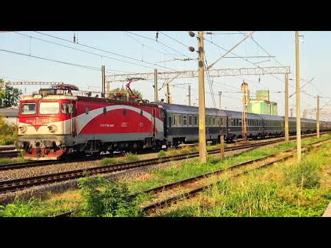The IR Train 1945 from Mangalia to Satu-Mare with 13 wagons-Ciulnița Rail Station-Romania-02.09.2020