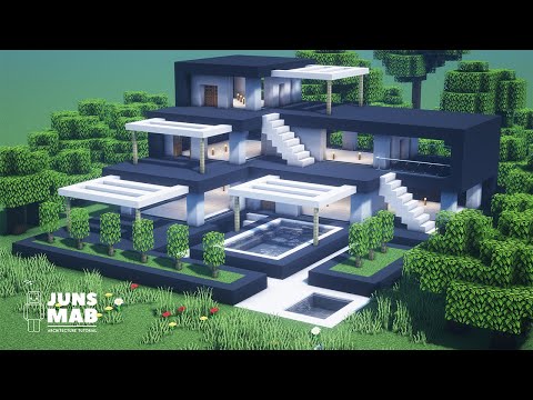 A real architect's building houses in Minecraft tutorial / Modern Concrete House #149