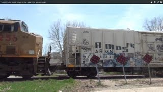 preview picture of video 'Union Pacific mixed freight on the Spine Line, Nevada, Iowa'