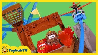 Disney Planes Fire and Rescue Toys Fire at Fusel Lodge Track Set Playset Launcher Dusty Blade Ranger