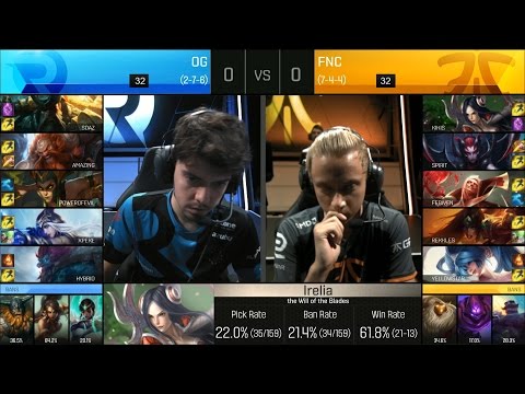 OG vs FNC Game 1 Highlights - ORIGEN vs FNATIC EU LCS Week 8 Summer 2016
