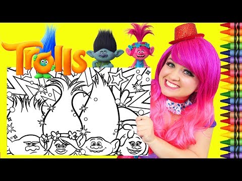 Coloring Trolls Poppy, Branch, DJ Suki, Guy Diamond Coloring Page Crayola Crayons | KiMMi THE CLOWN Video