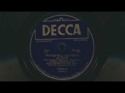 1943 BING CROSBY and TRUDY ERWIN People Will Say We're In Love OKLAHOMA! - 78 RPM Record