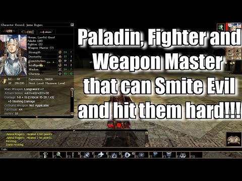 Neverwinter Nights Smite Avenger Paladin Fighter Weapon Master Build