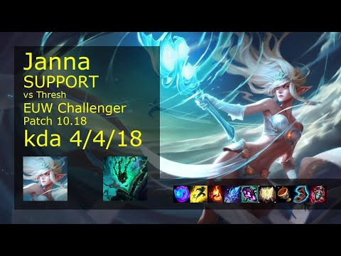 Janna Support & Karthus vs Thresh & Kai'Sa - EUW Challenger 4/4/18 Patch 10.18 Gameplay