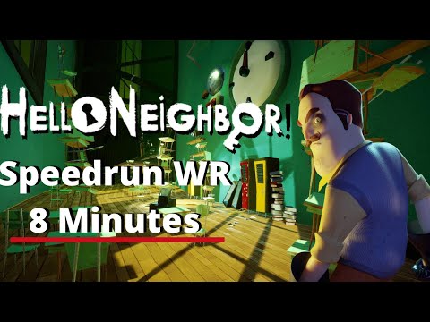 Un speedrunner ejecutando un skip en Hello Neighbor para el récord mundial Any%