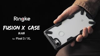 Ringke Fusion X Google Pixel 3 XL Hoesje Doorzichtig Rood Hoesjes