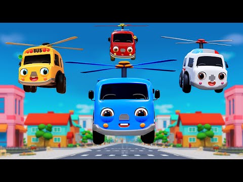 The Wheel On The Bus | Flying Bus Team on Mars | Nursery Rhymes & Kids Songs - Baby Car Songs TV