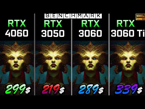 RTX 4060 vs RTX 3050 vs RTX 3060 vs RTX 3060 Ti // Test in 10 Games // 1080p // Benchmark