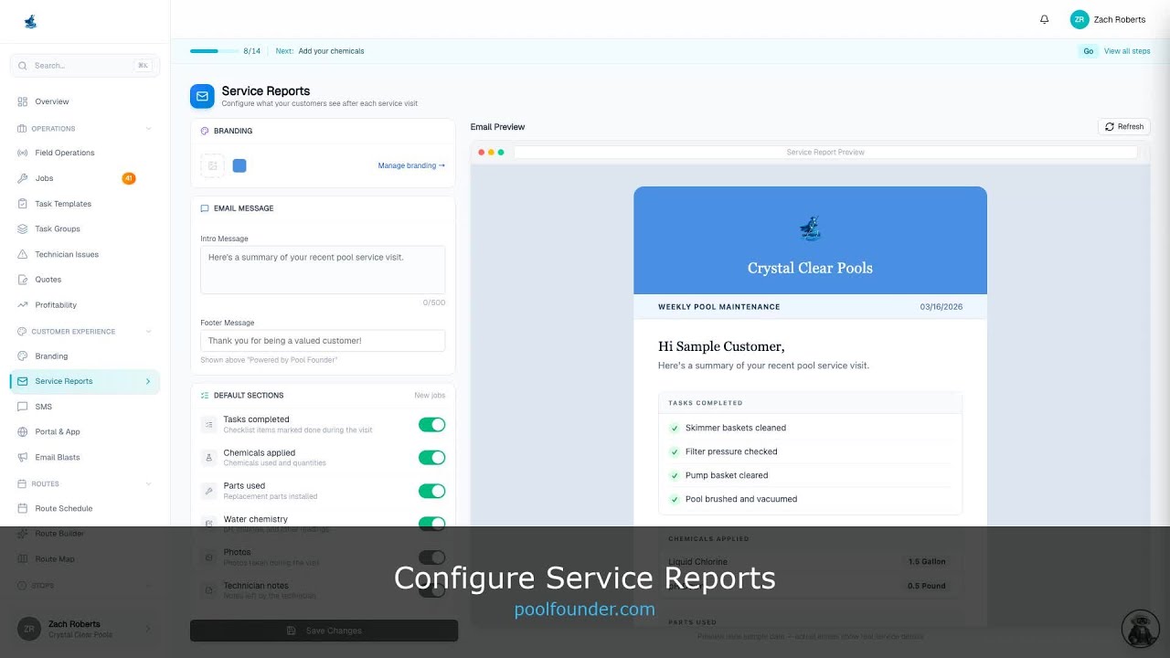 Configure Service Reports