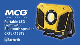 MCG 15W USB Rechargeable Portable LED Work Light with Bluetooth® Speaker
