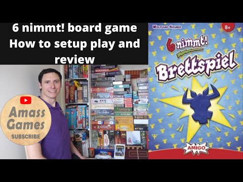 6 nimmt! Brettspiel /board game version - how to setup play and review by AmassGames 