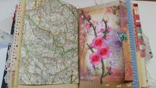 Decorating junk journal pages, and making a mini book | process video. part one.