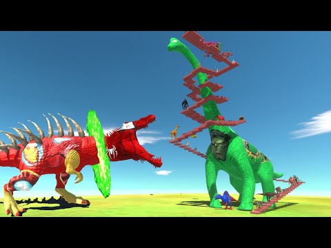 SUPER SPINOSAURUS EVOLUTION  vs BRACHIOSAURUS  DEATH RUN - ARBS