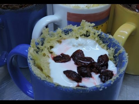 Mug cake vainilla con arándanos.- Recetas de  LuzMa