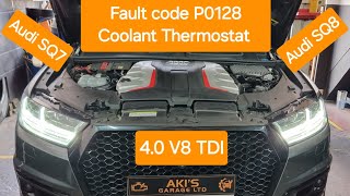 Audi SQ7 SQ8 4.0 V8 TDI Fault Code P0128 Coolant Thermostat Temperature Sensor,WaterPump Replacement