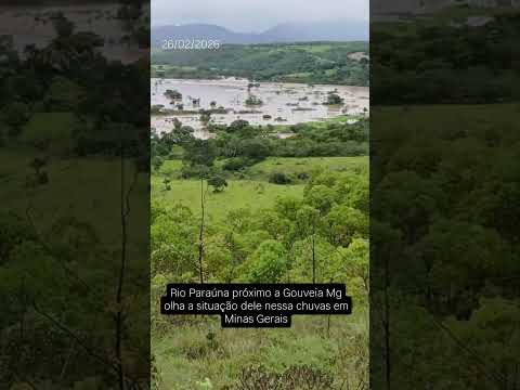 Rio Paraúna na zona rural em  Gouveia Mg olha a situação "Minas Gerais "