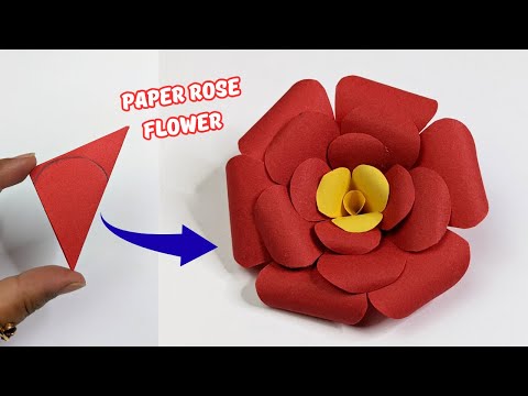 How to Make Paper Flower Rose | Paper Flower Making Step by Step 