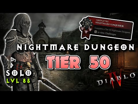Diablo 4 | Necromancer SOLO TIER 50 Nightmare Dungeon (Bone Spear build - level 85)