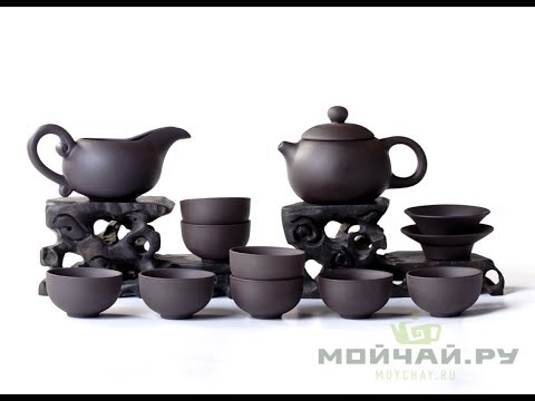 Tea ware set for a tea ceremony # 21273 (teapot - 150 ml, pitcher - 140 ml, 8 cups of 30 ml,  teamesh)