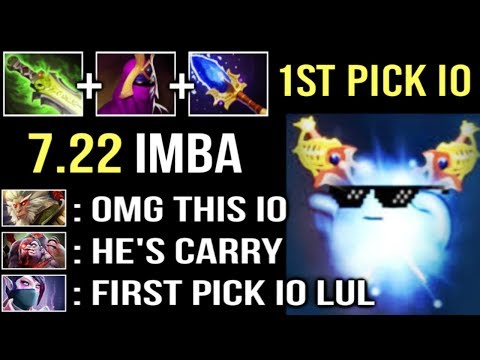 OMG 1st PICK IO and He's CARRY! +65% Magic Scepter IO GuardianWisp Epic Comeback Imba 7.22 Dota 2