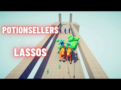 POTIONSELLERS + LASSOS vs EVERY UNIT - Totally Accurate Battle Simulator TABS