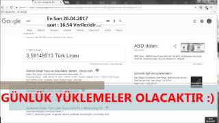 1 Dolar kaç Lira - abd Doları fiyatı - Dolar bugün ne kadar 26 Nisan 2017