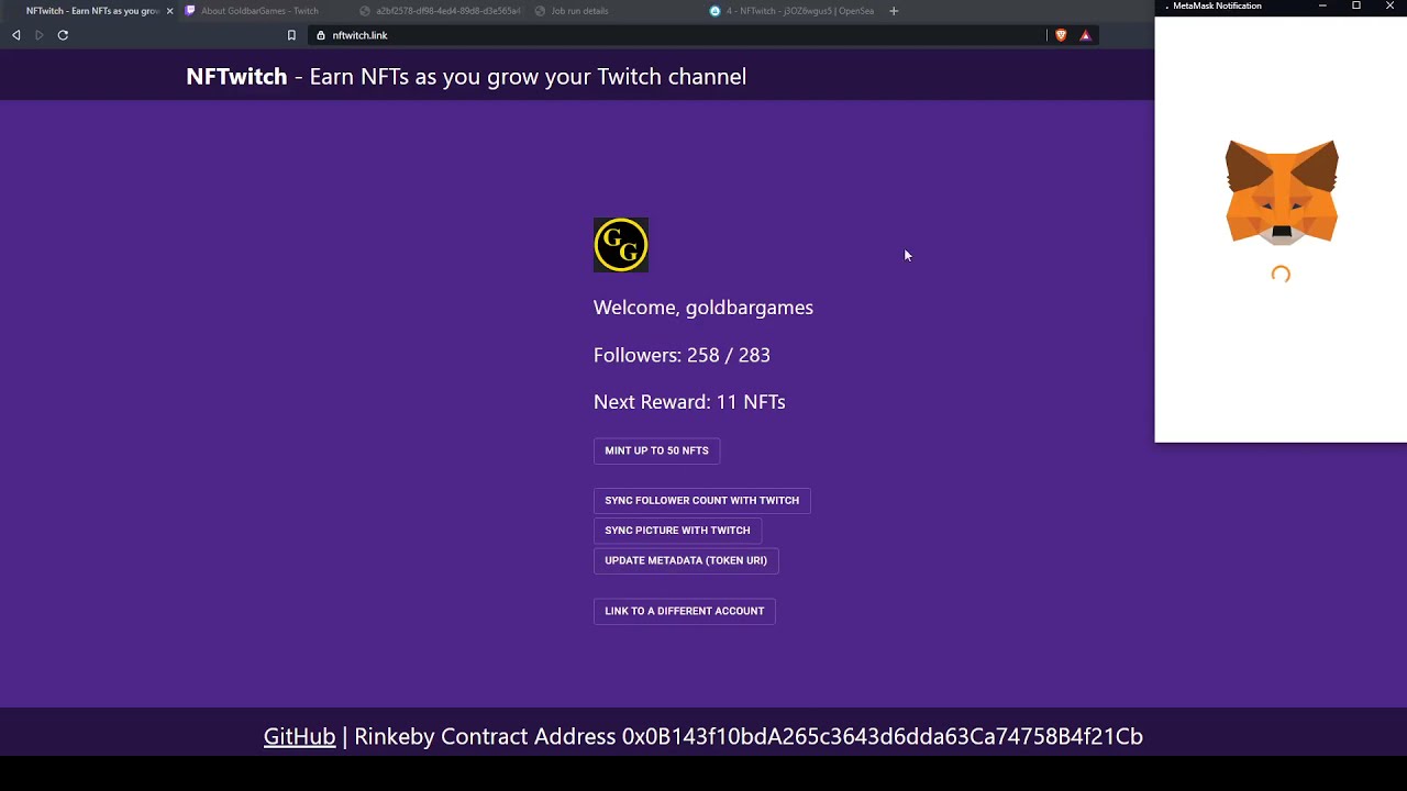 NFTwitch - Chainlink Hackathon 2021 Submission