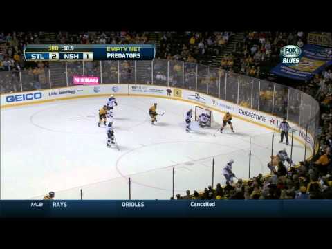 Last 1:30 of game St. Louis Blues vs Nashville Predator  3/6/14 NHL Hockey.