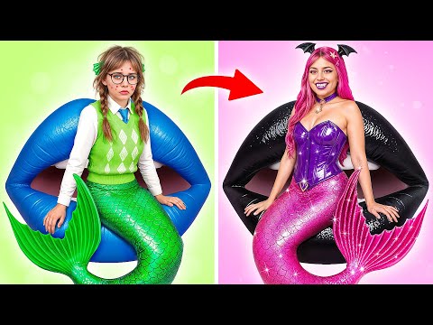 From Mermaid To Dark Vampire Extreme Makeover Challenge | Prank Wars by Multi DO Girls