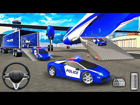 Police Plane Transporter Simulator 2022 - Cargo Plane Car Transport - Android Gameplay