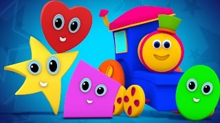 Bob The Train | shapes rolling song | original song | the shapes song | 3d rhymes | kids tv