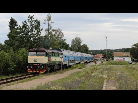 Czech passenger trains with heritage diesel locomotives on the Posázavský Pacific Railway