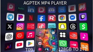 AGPTEK 5'' 128GB MP3 Player with Bluetooth and WiFi, T09 TouchScreen
