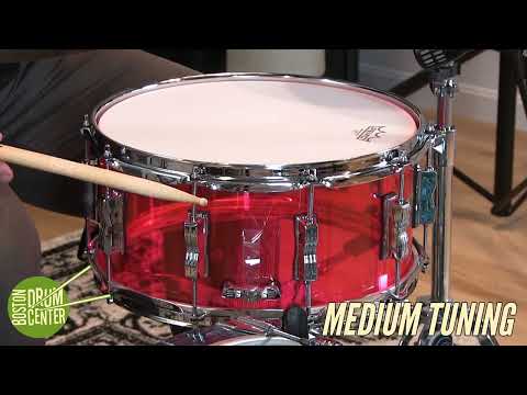 Ludwig Vistalite 6.5" x 14" Snare Drum w/ VIDEO! Red Vista Lite Acrylic image 6