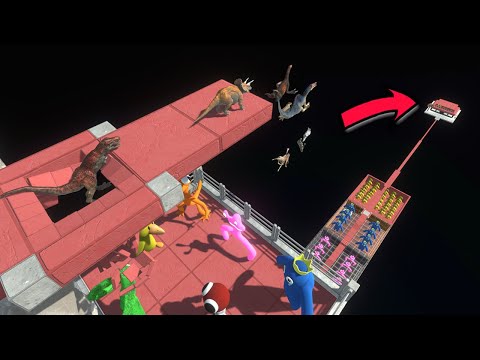 Escaping Rainbow Friend on the Peak | Extreme Jumping Challenge - Animal Revolt Battle Simulator