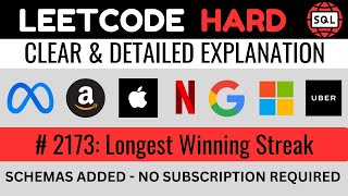 Download the video "Leetcode HARD 2173 - Longest Winning Streak - DOUBLE RANKING DIFFERENCE - Solved & Explained by EDS"