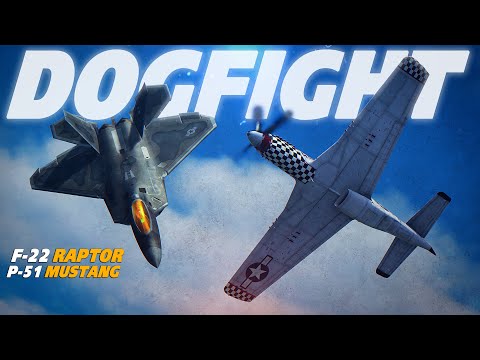 F-22 Raptor Vs P-51 Mustang DOGFIGHT | Digital Combat Simulator | DCS |