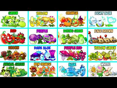 Random 16 Team COLORFUL Plants Battlez - Who Will Win? - Pvz 2 Team Plant vs Team Plant
