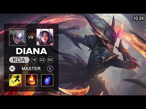 Diana Mid vs Irelia - KR Master Patch 10.24