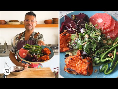 Twice-Baked Sweet Potatoes & Veggies with Spicy Tahini | Sweet Heat with Rick Martinez