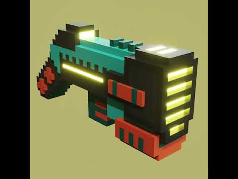 Hand gun - time lapse voxel art.