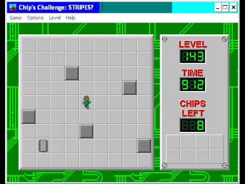 Chip's Challenge 1 Level 143 (Stripes?) - 858 seconds