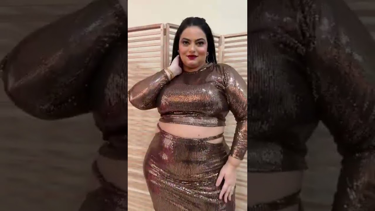 Conjunto paetê plus size