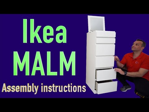 Ikea MALM Chest of 6 drawers with mirror assembly instructions